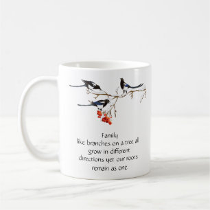 Taza De Café Acuarela de la familia de la urraca cita de la nat