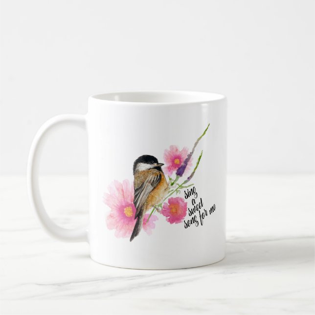 Taza De Café Acuarela De Moda Negra De Polvo Con Diciendo (Izquierda)