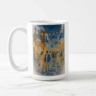 Taza De Café Acuarela de Mykonos Grecia