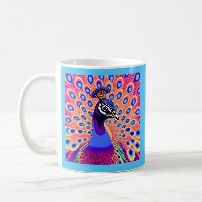 Taza De Café Acuarela de Peacock (Izquierda)