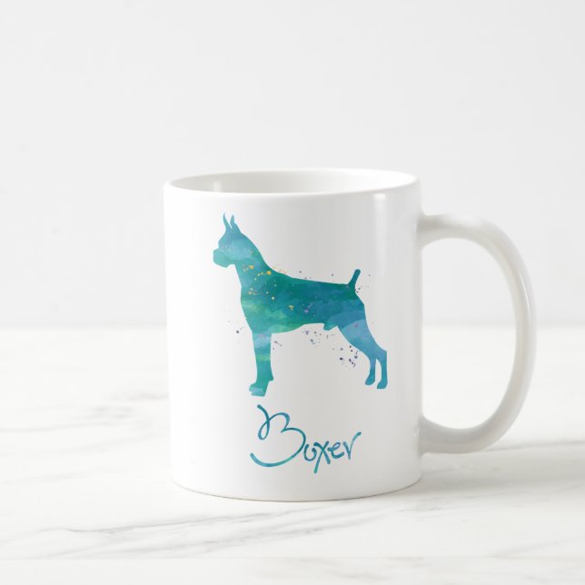 Taza De Café Acuarela de perro de Boxer (Derecha)