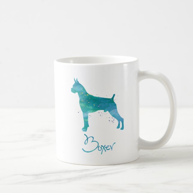 Taza De Café Acuarela de perro de Boxer (Derecha)
