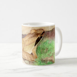 Taza De Café Acuarela de rana de madera