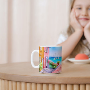 Taza De Café Acuarela de Sunset Village Seaside
