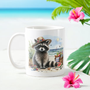 Taza De Café Acuarela de verano en la playa