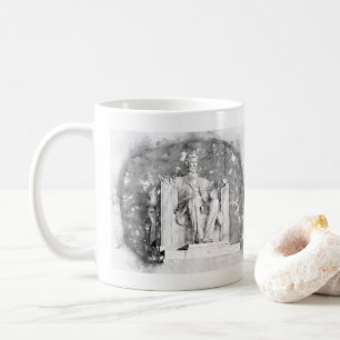 Taza De Café acuarela del Lincoln Memorial