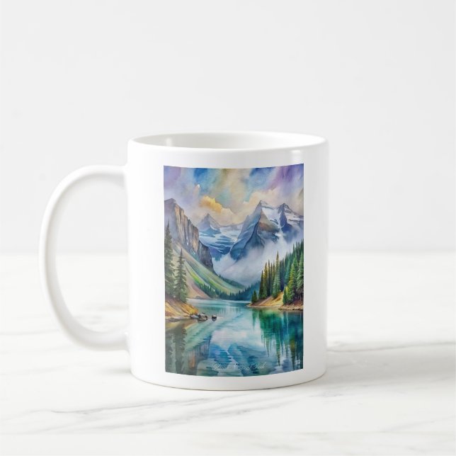 Taza De Café Acuarela del Parque Nacional del Glaciar (Izquierda)