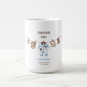 Taza De Café Acuarela Elegante Vaquero Pequeño Rodeo País Bebé