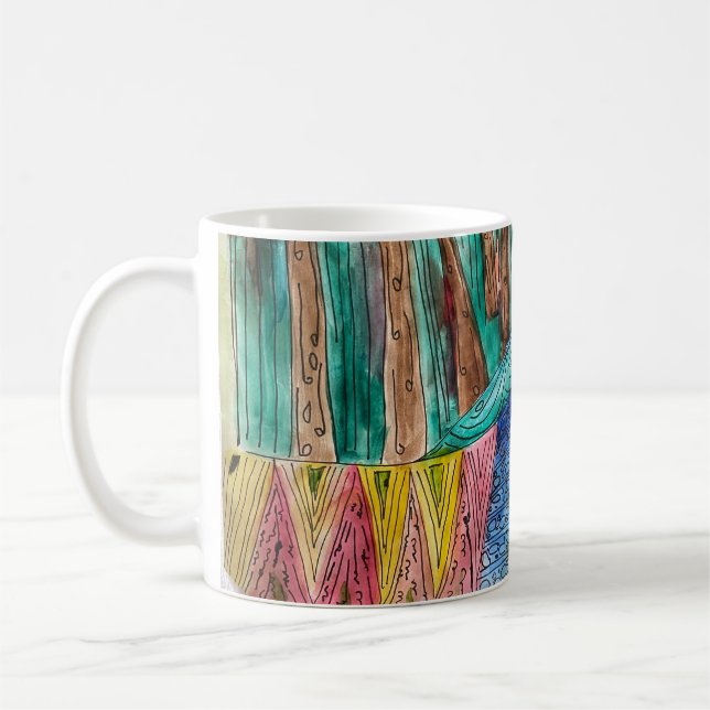 Taza De Café Acuarela en café Mug (Izquierda)