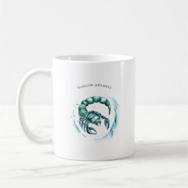 Taza De Café Acuarela Escorpio Astrología Zodiac | Monograma