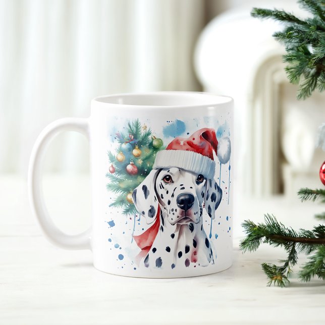 Taza De Café Acuarela Festiva Navidades dálmatas (Subido por el creador)