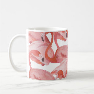 Taza De Café Acuarela Flamingo: Patrón sin foco
