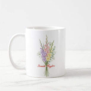 Taza De Café Acuarela Flor de Nacimiento Espuela de Caballero P