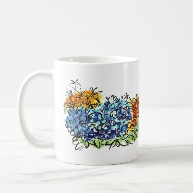 Taza De Café Acuarela Flora silvestre (Izquierda)