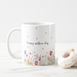Taza De Café Acuarela Floral Día de la Madre