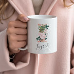 Taza De Café Acuarela floral Mug inicial - I<br><div class="desc">¡¡¡Dale esta hermosa taza como regalo a tu fiesta nupcial,  madre o amiga!!</div>
