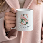 Taza De Café Acuarela floral Mug inicial - S<br><div class="desc">¡¡¡Dale esta hermosa taza como regalo a tu fiesta nupcial,  madre o amiga!!</div>
