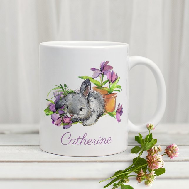 Taza De Café Acuarela Floral Semana Santa Conejo Conejo Persona (Subido por el creador)