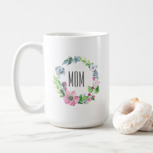 Taza De Café Acuarela floral y el día de madre de la mariposa