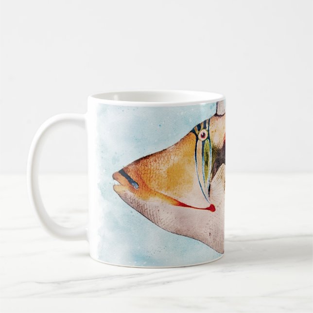 Taza De Café Acuarela hawaiana de peces transzonales (Izquierda)