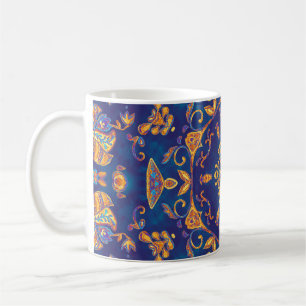 Taza De Café Acuarela Kaleidoscope Mandala Oriental Design.