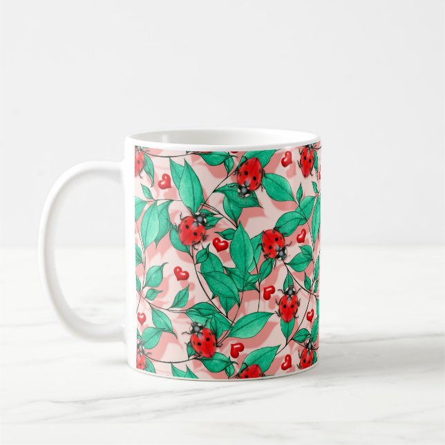 Taza De Café Acuarela Ladybug Mug (Izquierda)