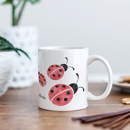 Taza De Café Acuarela Ladybug Mug