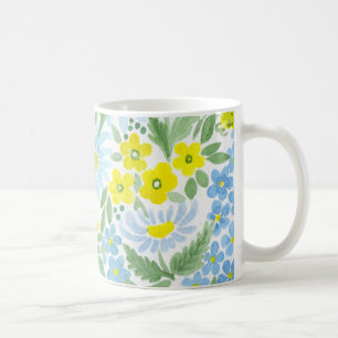 Taza De Café Acuarela . Las flores del campo . Manzanilla