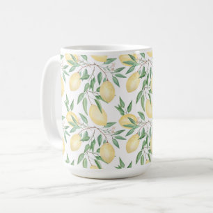 Taza De Café Acuarela limones fruta cítricos
