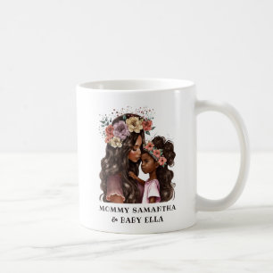 Taza De Café Acuarela Madre negra e hija (4)