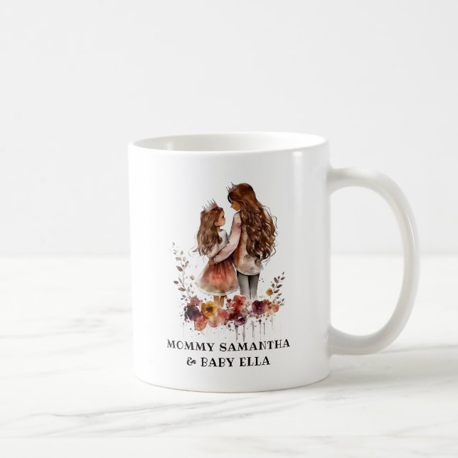 Taza De Café Acuarela Mamá e Hija (1) (Derecha)