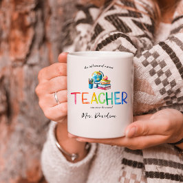 Taza De Café Acuarela moderna Arcoiris Gracias Profesor  