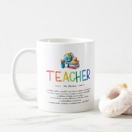 Taza De Café Acuarela moderna Arcoiris Gracias Profesor  