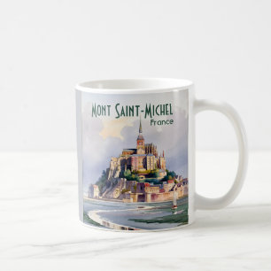 Taza De Café Acuarela Mont Saint Michel Francia Viajes Antiguos