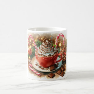 Taza De Café Acuarela Navidad cacao Feliz Navidad