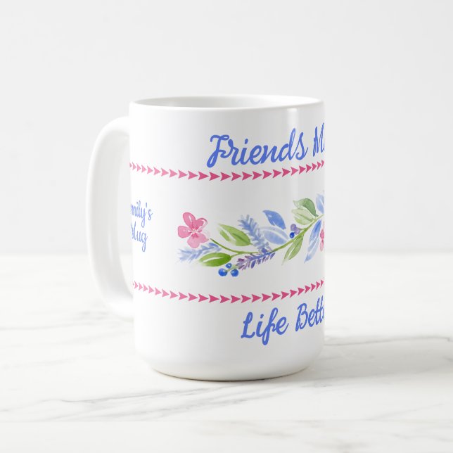 Taza De Café Acuarela Pastel Floral SÉ AMABLE (Anverso izquierdo)