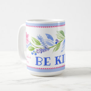 Taza De Café Acuarela Pastel Floral SÉ AMABLE Nombre