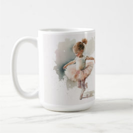Taza De Café acuarela pequeña, adorable bailarina con un vestid