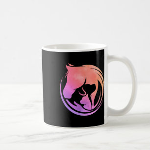 Taza De Café Acuarela Perro de Caballo Gatos Arte Caballo Monta