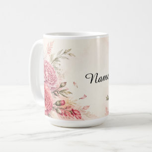Taza De Café Acuarela personalizada de la flor de nacimiento de