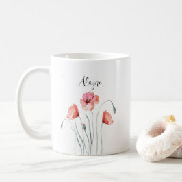 Taza De Café Acuarela personalizada de lapidarios rojos
