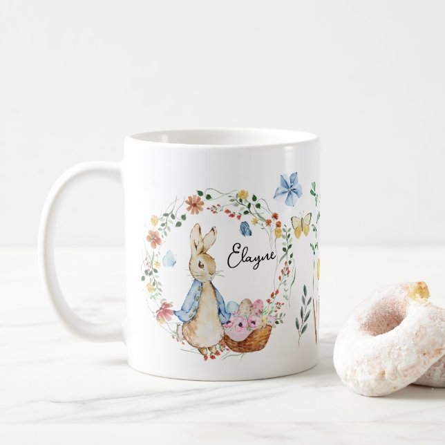 Taza De Café Acuarela personalizada de Pascua (Con donut)