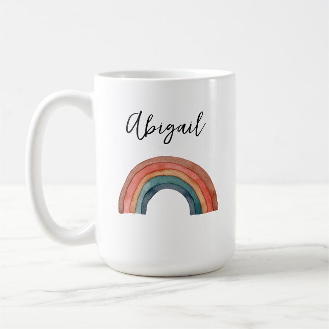 Taza De Café Acuarela personalizada Rainbow Mug (Izquierda)