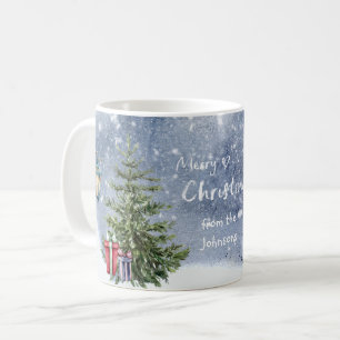 Taza De Café Acuarela 🎄 Regalos de arboledas navideñas