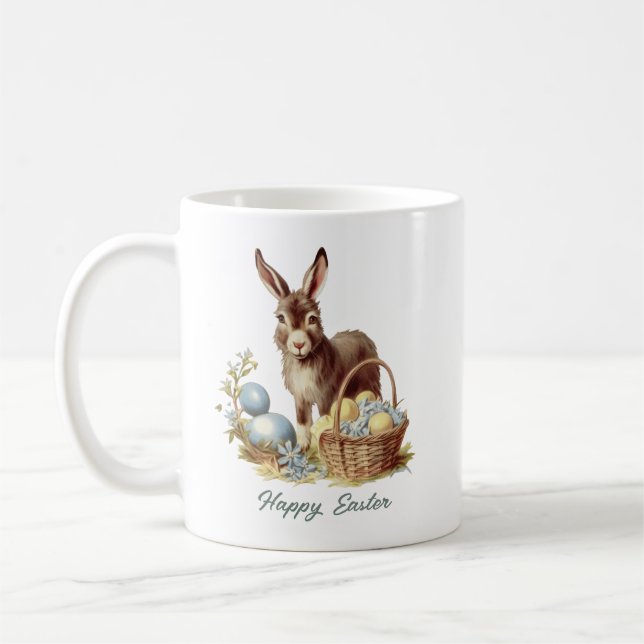 Taza De Café acuarela retro blanda huevos pastel de Pascua § bu (Izquierda)