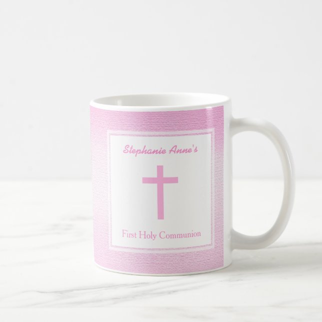 Taza De Café Acuarela rosa de la comunión (Derecha)