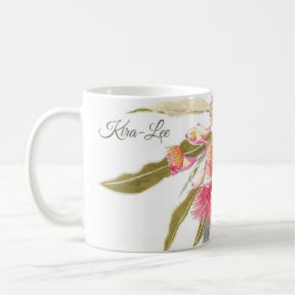 Taza De Café Acuarela rosa floral personalizada