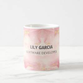 Taza De Café acuarela rosa personalizable abstracta moderna