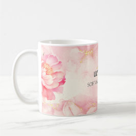 Taza De Café acuarela rosa personalizable abstracta moderna