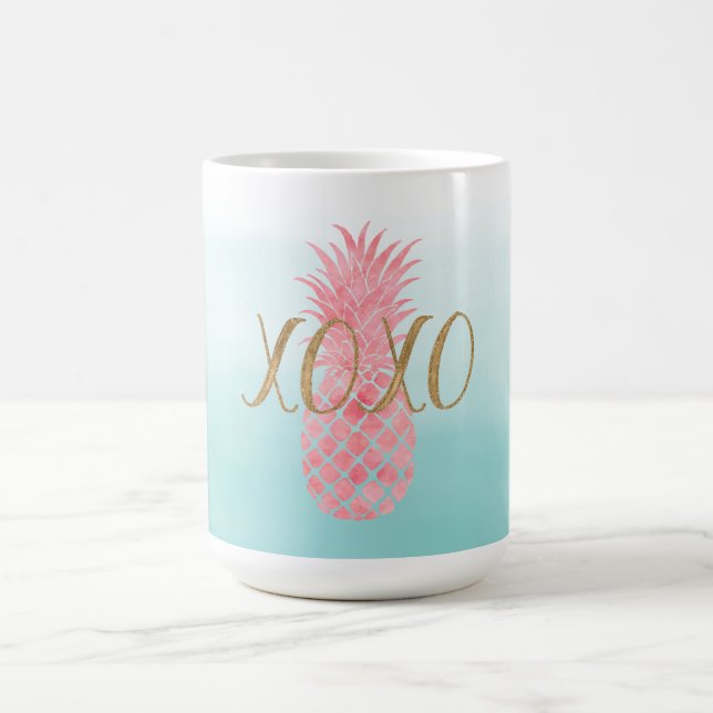 Taza De Café Acuarela rosa Piña tropical (Centro)